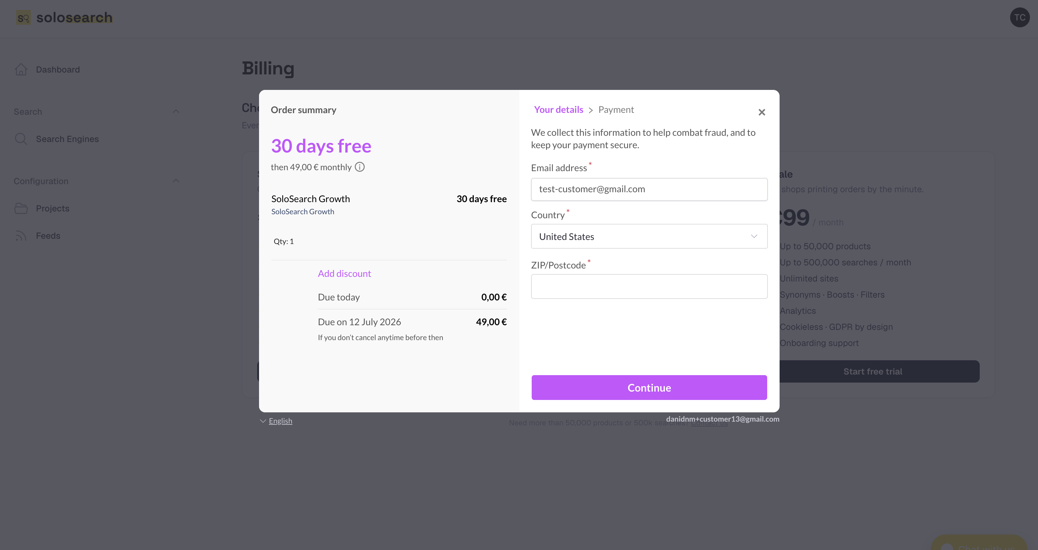 Payment details