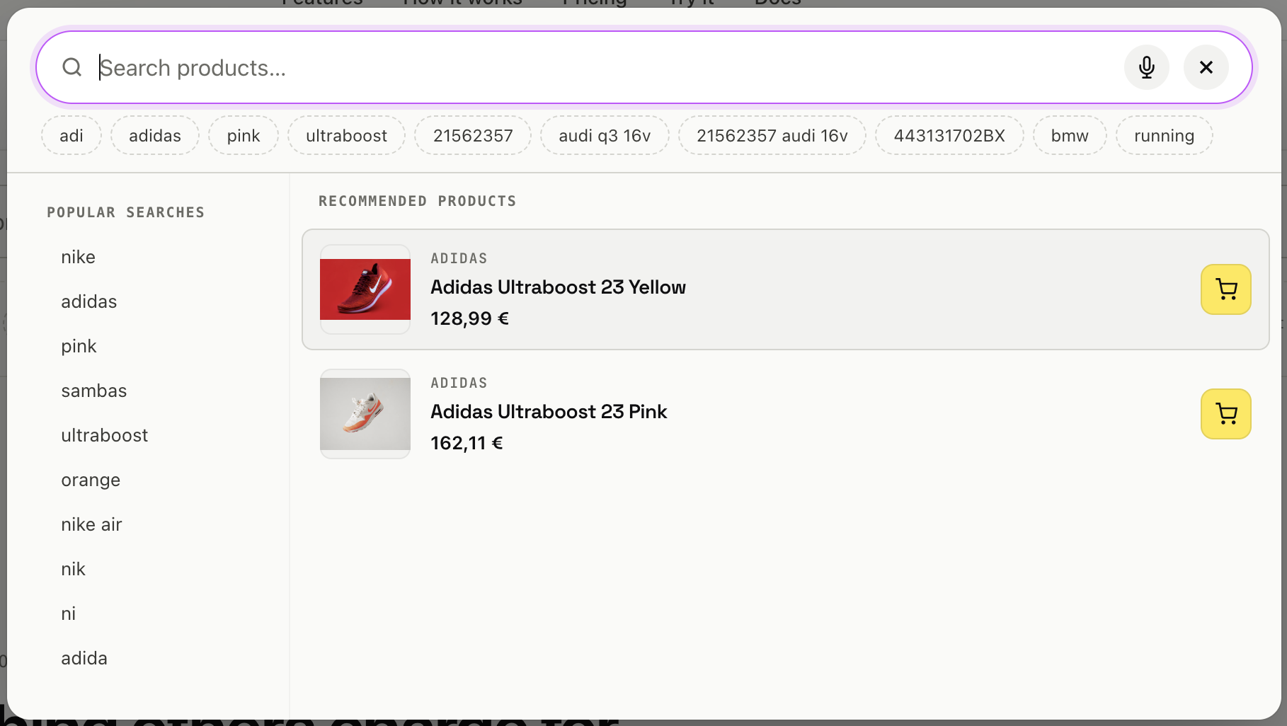 Default view detail