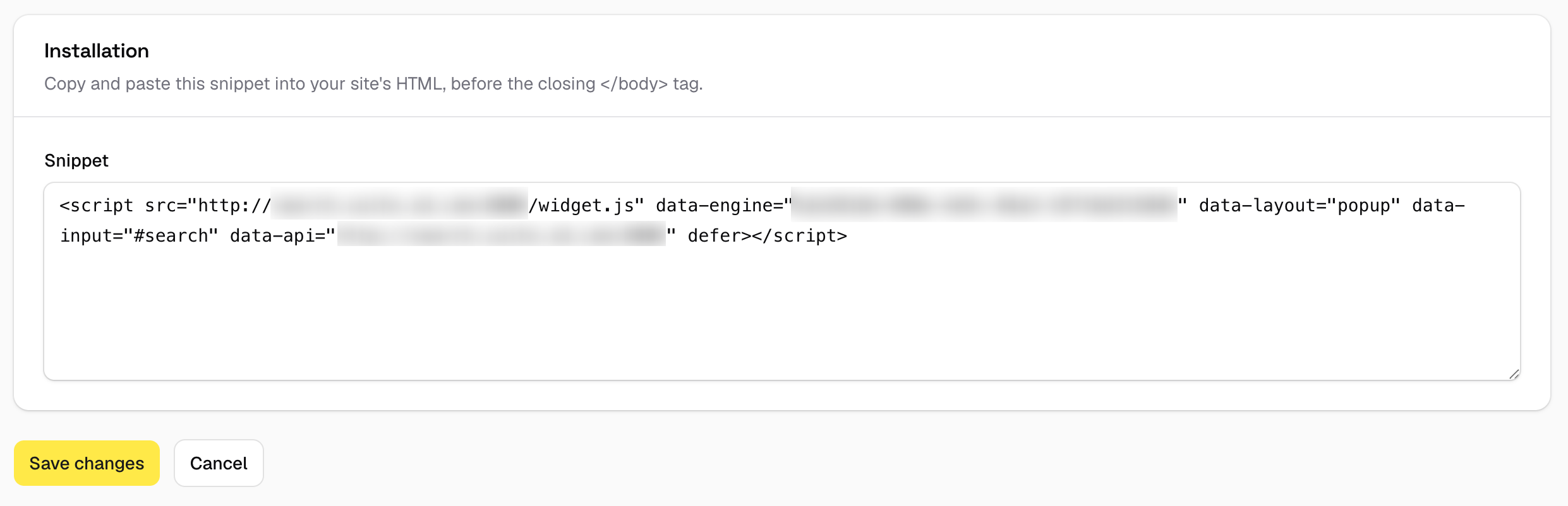 Install snippet